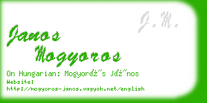 janos mogyoros business card